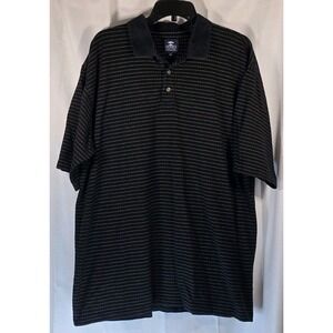 Pebble Beach Golf Polo Shirt Men's XL Black‎ Striped